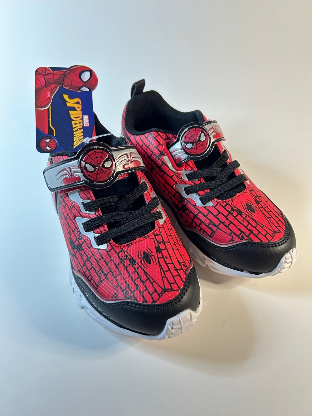 Spider-Man Light Up Sneakers Black- LittleKid Size 12 NEW- Read description.